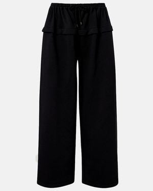 Alaïa Wide-Leg Cotton Joggers - Black