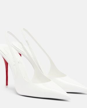 Christian Louboutin Miss Z Patent Leather Slingback Court Shoes - White