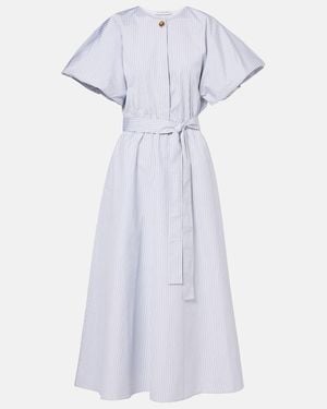 Altuzarra Paulina Striped Cotton Midi Dress - White