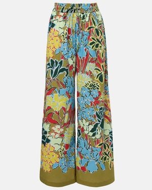 ALÉMAIS Solstice Cotton-Blend Wide-Leg Pants - Blue