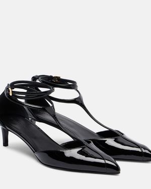KHAITE Mia Patent Leather Court Shoes - Black