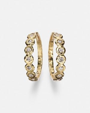 Octavia Elizabeth Edith 18Kt Hoop Earrings With Diamonds - White