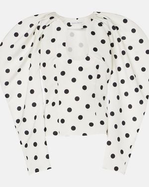 Nina Ricci Polka-Dot Taffeta Top - White