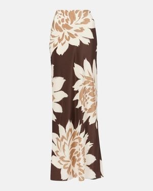 SIR. Floral Silk Satin Maxi Skirt - Metallic