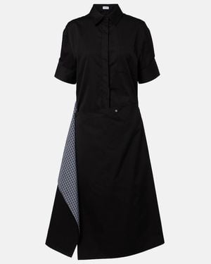 Loewe Hemdblusenkleid Aus Baumwolle Und Seide - Schwarz