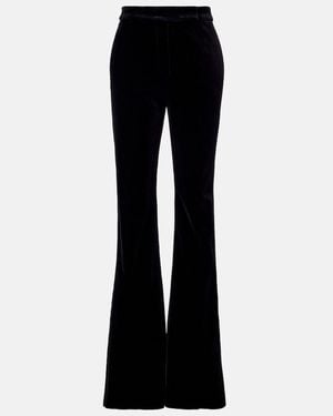 Max Mara Vetrino Cotton Velvet Flared Trousers - Black
