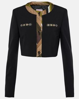PUCCI Vivara Cropped Wool-Blend Jacket - Black