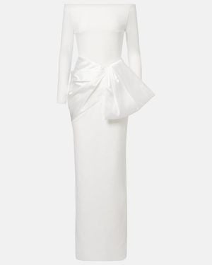 Solace London Kori Satin-Trimmed Gown - White