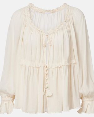 Poupette Moon Ruffled Blouse - Natural