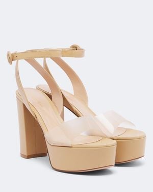 Gianvito Rossi Leather And Pvc Platform Sandals - Natural