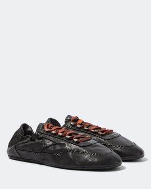 Prada Collapse Leather Sneakers - Black