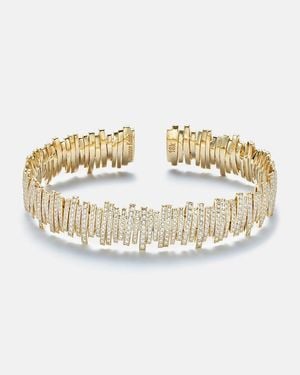 Suzanne Kalan Armreif Classic Medium Aus 18Kt Gelbgold Mit Diamanten - Mettallic