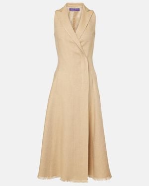 Ralph Lauren Silk And Linen Midi Dress - Natural