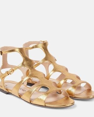 Tom Ford Paradis Leather Sandals - Metallic