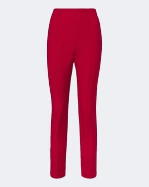 Roland Mouret Cropped Wool And Silk Slim Trousers - Red