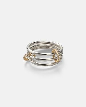Spinelli Kilcollin Solarium 925 Sterling And 18Kt Ring With Diamonds - White