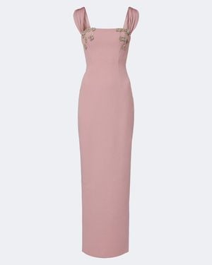 Rachel Gilbert Malia Embellished Crepe Corset Gown - Pink