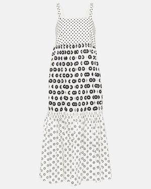 Tory Burch Printed Cotton-Blend Midi Dress - White