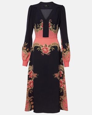 Etro Floral Midi Dress - Black