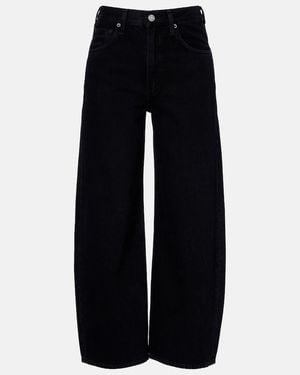 Agolde Low Curve Cropped Mid-Rise Barrel-Leg Jeans - Blue