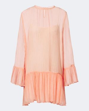 Ulla Johnson Emmeline Ruffled Silk Chiffon Minidress - Pink