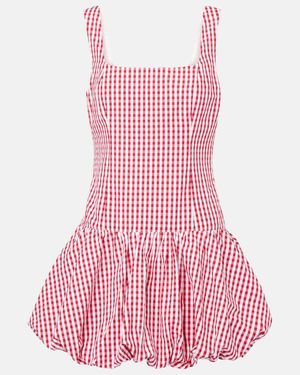 Faithfull the Brand Charlene Gingham Cotton Poplin Minidress - Pink