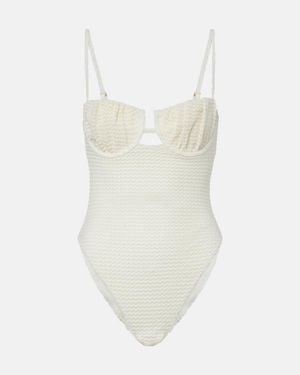 Montce Petal Crochet Swimsuit - White