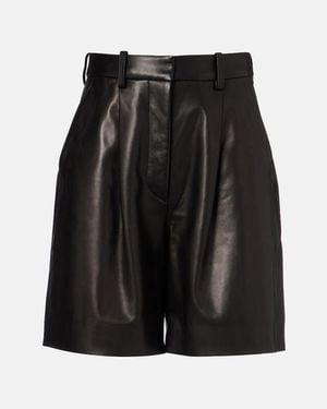 JOSEPH Suze Leather Shorts - Black