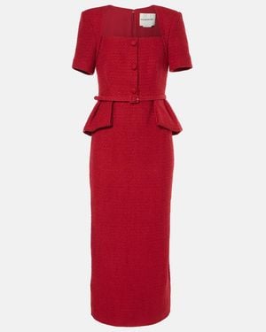Roland Mouret Boucle Midi Dress - Red