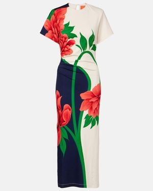 La DoubleJ Lela Floral Jersey Maxi Dress - Green