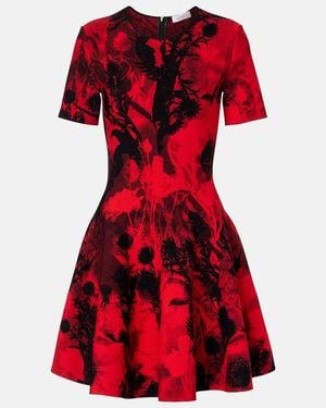 McQueen Jacquard Minidress - Red