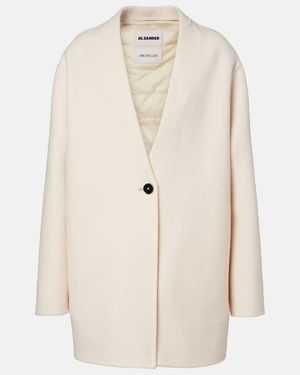 Moncler Genius Jil Sander Daunenmantel Aus Schurwolle - Natur