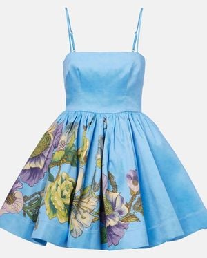 ALÉMAIS Donata Floral Minidress - Blue