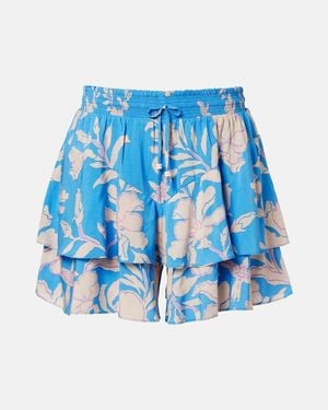 Poupette Thalia Floral Shorts - Blue