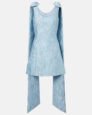 Markarian Lame Brocade Minidress - Blue