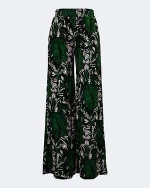 La DoubleJ Bedruckte Palazzo-Hose Aus Jersey - Grün