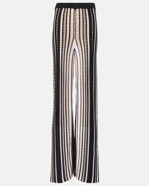 Missoni Striped Cotton-Blend Straight Trousers - Black