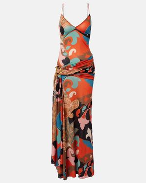 Etro Paisley Draped Gown - Red