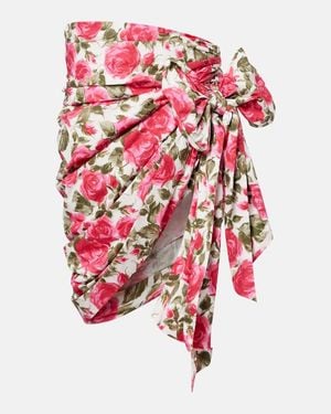 Chloé Minifalda De Algodon Floral Con Lazo - Rojo