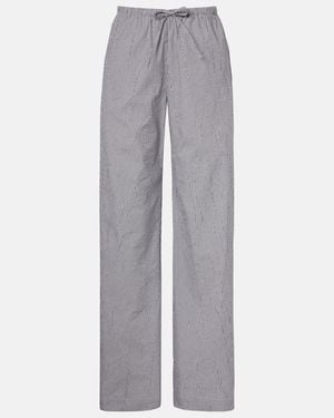 Rohe Checked Cotton-Blend Pyjama Trousers - Grey