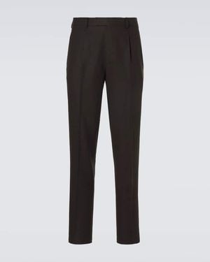 ZEGNA Cotton Straight Pants - Black