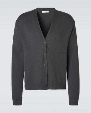 The Row Dine Cashmere And Linen Cardigan - Black