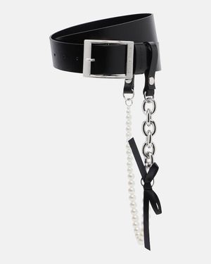 Simone Rocha Cinturon De Piel Adornado - Negro