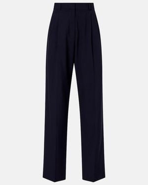 The Row Pantalones Rectos Mune De Lana - Azul
