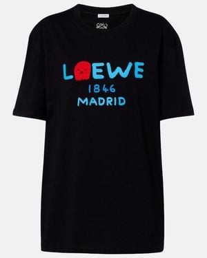 Loewe Logo Cotton T-Shirt - Black