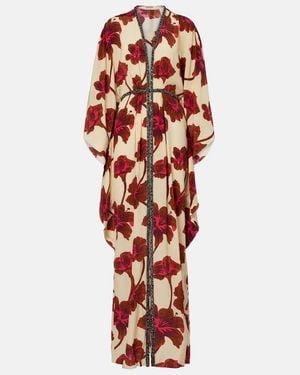 Johanna Ortiz Embellished Silk Maxi Dress - Red