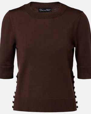 Oscar de la Renta Virgin Wool Jumper - Brown