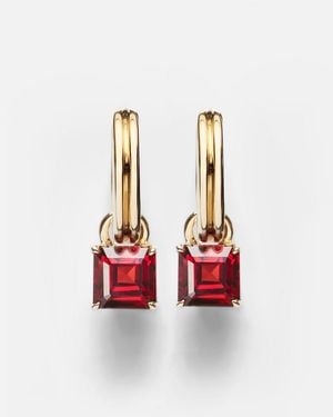 STONE AND STRAND 10Kt Earrings With Garnets - Red