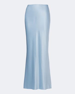 The Sei Falda Larga De Charmeuse De Seda - Azul