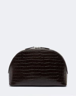 A.Emery Halloran Croc-Effect Leather Clutch - Black